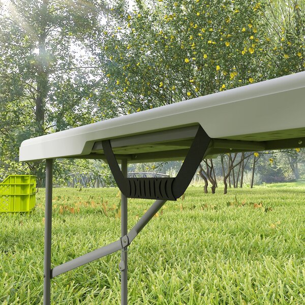 Outsunny 2-dílná pivní lavice - skládací lavice pro 8 osob, 182 cm, autoskládací party lavice s rukojetí, kovové nohy, HDPE odolná lavice pro kempován