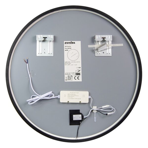 Comad Dotykové nástěnné zrcadlo s LED osvětlením ORION 60 cm černé
