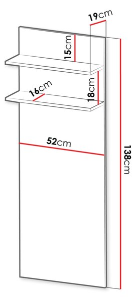 TV panel s policemi BABDORA - dub / šedý