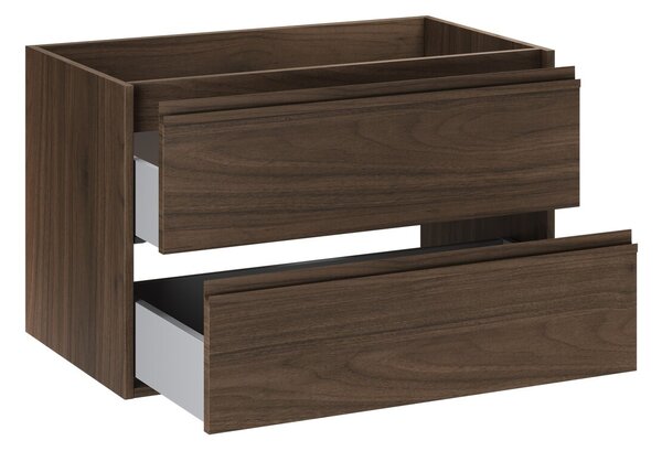 Comad Koupelnová sestava Villa se zápustným umyvadlem a zrcadlem 80 cm ořech