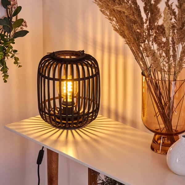 Brilliant 93062/76 Stolní lampa WOODROW tmavý ratan