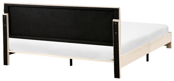 Postel s úložnými zásuvkami Umělý samet LONZAC 180 x 200 cm Béžová