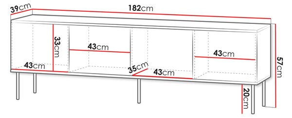 Televizní stolek FAFLA - ořech / černý