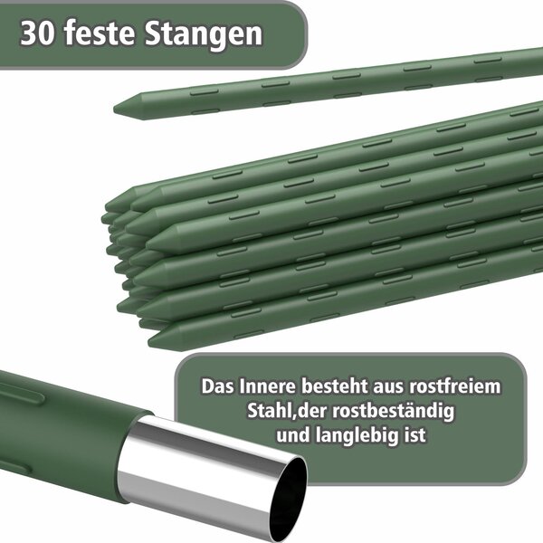 Mobilní plastový plot, zelený, rozměry 30 m x 100 cm, včetně 30 sloupků o výšce 115 cm, určený pro použití v zahradě a venku