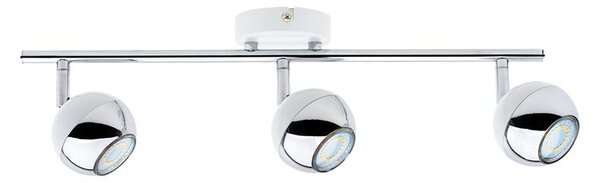 Stropní LED svítidlo BIANCA, 3xLED 50W, bílé/chromové kovové stínítko, W