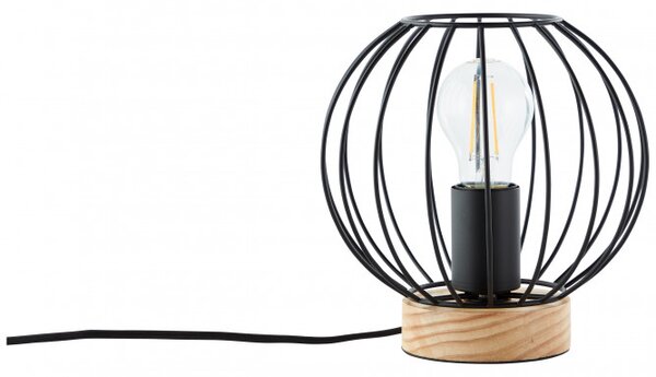 Brilliant 93044/76 Stolní lampa SORANA černá + DŘEVO