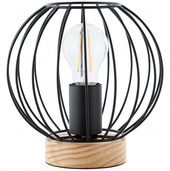 Brilliant 93044/76 Stolní lampa SORANA černá + DŘEVO