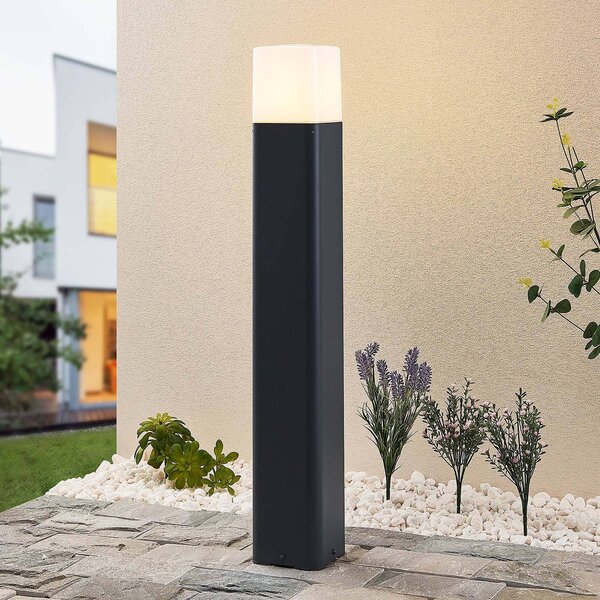 Lucande Světlo na cestu Obuna, výška 80 cm, stmívatelný, Černá, Hliník, Moderní