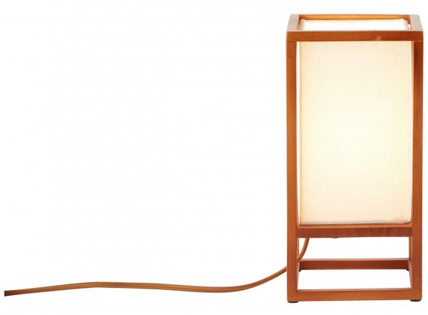 Brilliant 93091/09 Malá stolní lampa SEASIDE 25cm textilie + DŘEVO
