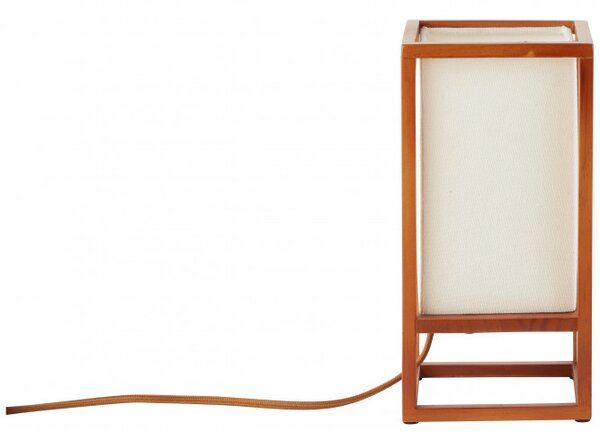 Brilliant 93091/09 Malá stolní lampa SEASIDE 25cm textilie + DŘEVO