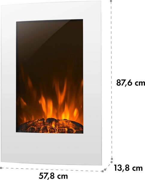Klarstein Elektrický krb, elektrický ohřívač do obývacího pokoje a interiéru, elektrický krb s LED plameny, energeticky úsporný elektrický krb, ventilátorové topení s časovačem, nastavitelný termostat, topení 2000 W
