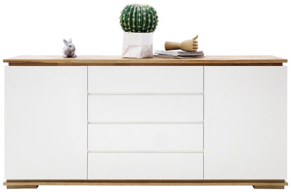ŠIROKÁ KOMODA, sukový dub, dub, bílá, barvy dubu, 172/81/40 cm XXXL - Široké komody