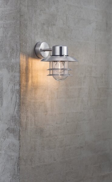 Nordlux - Venkovní nástěnné svítidlo BLOKHUS 1xE27/60W/230V IP54 stříbrná