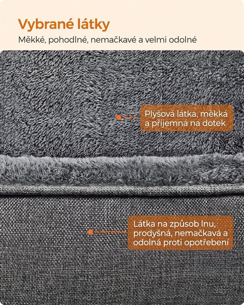SONGMICS Pelíšek pro psy Alexis 110 cm světle šedý