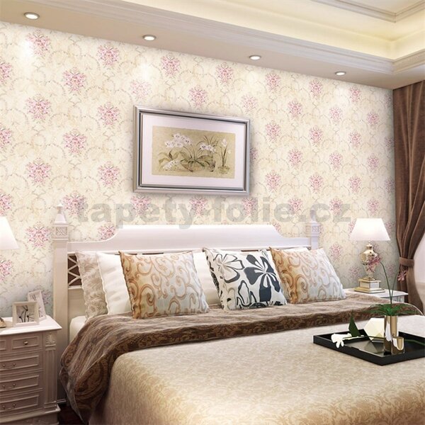 Samolepící fólie 45 cm x 10 m IMPOL TRADE růžičky s ornamenty samolepící tapety