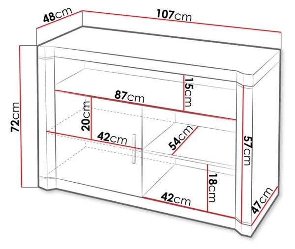 TV stolek ARIKA - 107 cm, dub sonoma