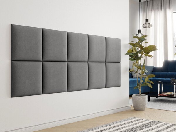Čalouněný panel na zeď 42x42 PAG - šedý