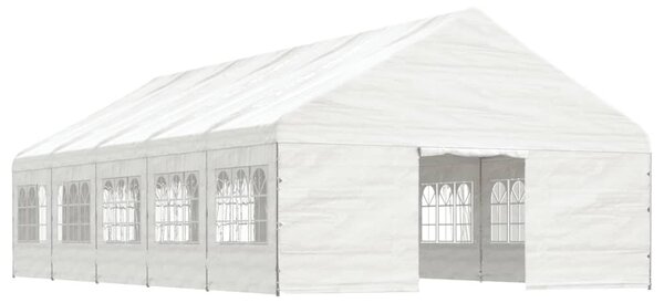 Altán se střechou bílý 11,15 x 5,88 x 3,75 m polyethylen