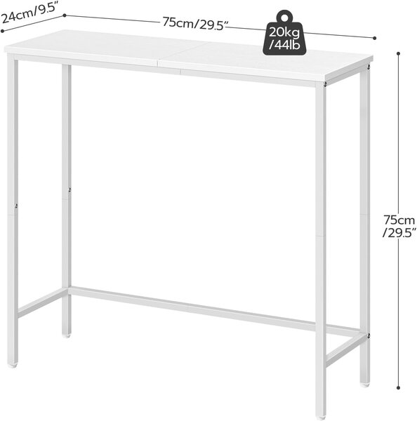Konzolový stolek Vasagle Roosty 75 cm bílý