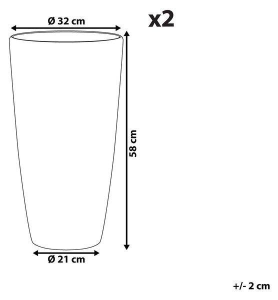 Sada 2 květináčů TSERIA 32 cm Zlatá