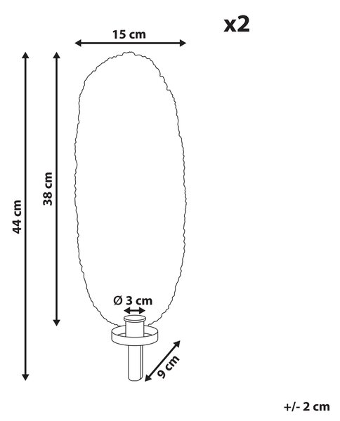 Sada 2 nástěnných svícnů FEIJO Kov 44 cm Zlatá