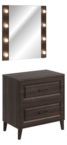 Comad Koupelnová sestava Dorothy s deskou a zrcadlem 80 cm dub ristretto