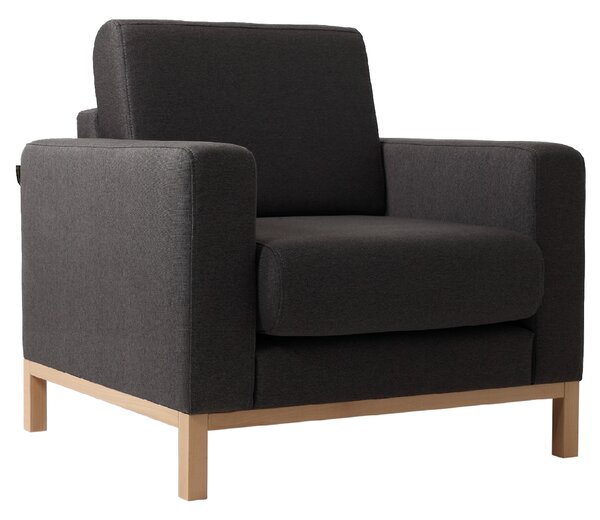 Nordic Design Antracitově šedé látkové křeslo Skandi