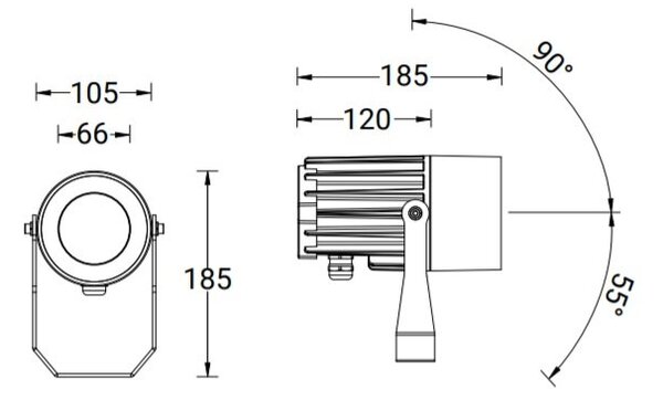 LGM OD-50001-W-30-01 Reflektorové svítidlo ODESSA 1 LED 21W 3000K 1668lm IP65 černá RAL9011 (LGM OD-50001-W-W30-01) - LIGMAN