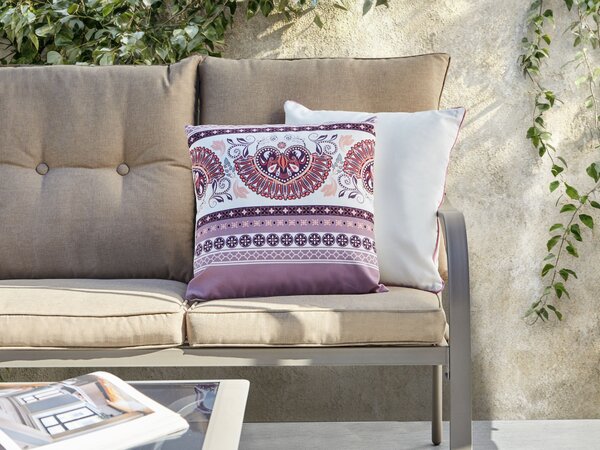 Sada 2 venkovních polštářů TVISTA Orientální vzor 45 x 45 cm Purpurová
