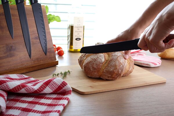 Provence Dřevěné krájecí prkénko s rukojetí bambus 44cm