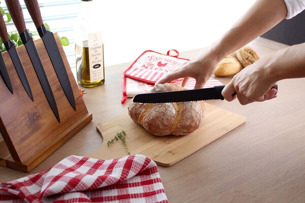 Provence Dřevěné krájecí prkénko s rukojetí bambus 44cm