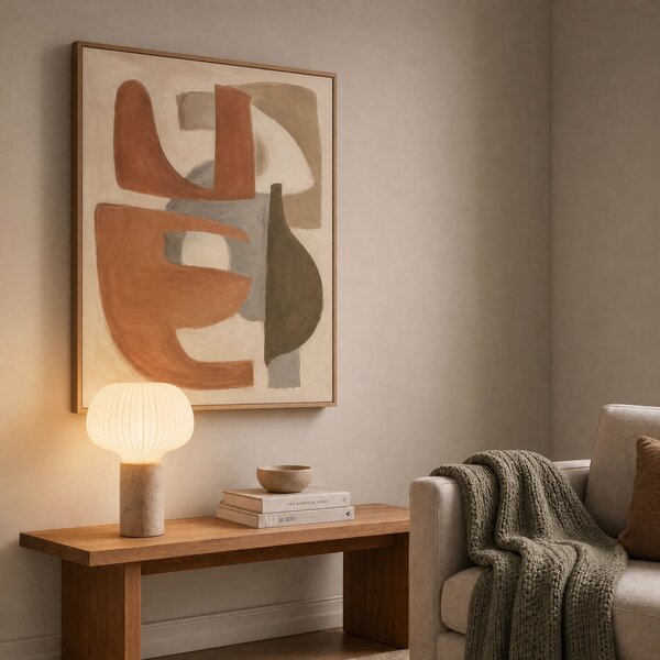 Stolní lampa Lucande, Eloise, Bílá, Obývací pokoj, Tkanina / Textil, Skandinávský