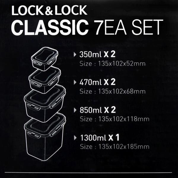 Lock&Lock Dóza na potraviny sada 7ks HPL809BS