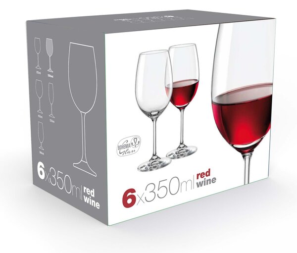 Sklenice na víno BOHEMIA CRYSTAL Lara 350ml 6ks