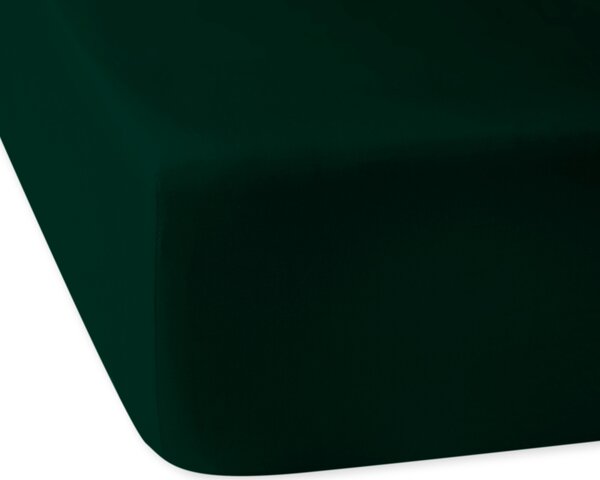 SATÉNOVÉ PROSTĚRADLO 120X200 CM TMAVĚZELENÉ