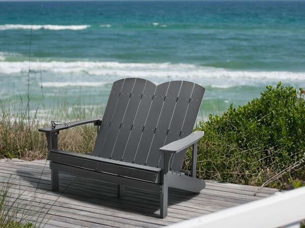 Zahradní lavice ADIRONDACK 125 cm Tmavě šedá