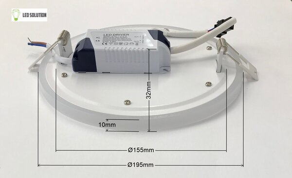 Ecolite Bílý vestavný LED panel kulatý 195mm 12W+4W podsvícený LED-DUO-R12W