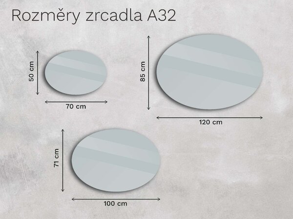 Oválné zrcadlo do koupelny s LED osvětlením A32