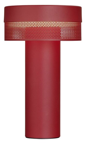 LED stolní lampa Mesh, baterie, výška 24cm červená