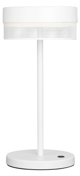 LED stolní lampa Mesh, baterie, výška 30 cm, bílá