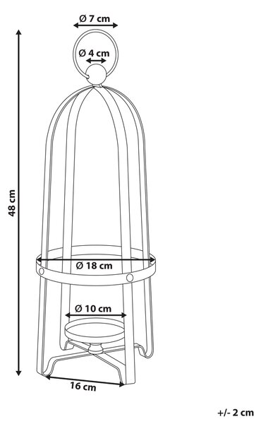 Svícen MARAWI Kov 48 cm Zlatá