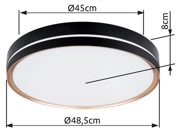 Globo 41759-40 LED stropní svítidlo Manni 1x40W | 1850lm | 2700-6500K - dálkové ovládání, stmívatelné, noční režim, paměťová funkce, černá, bronzová, bílá, opál