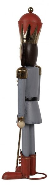 Šedá antik kovová dekorace socha Louskáček - 12*9*36 cm - Clayre & Eef