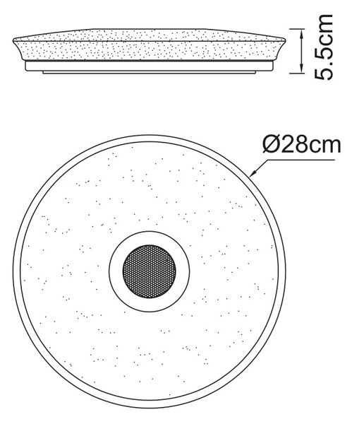 Globo 41366B LED stropní svítidlo s reproduktorem Raffy 1x18W | 820lm | 3000-6500K | RGB | IP44- stmívatelné, Bluetooth, dálkové ovládání, noční režim, paměťová funkce, černá, opál