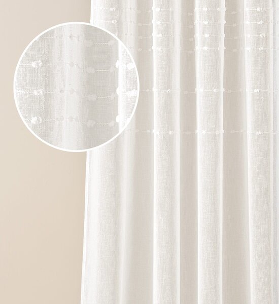 Moderní krémová záclona Marisa s páskou na zavěšení 200 x 250 cm