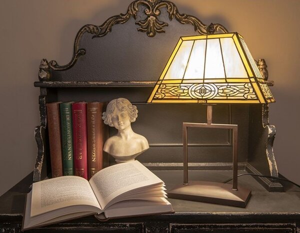Elegantní stolní Tiffany lampa - 28*20*46 cm E27/ max 1*40W - Clayre & Eef