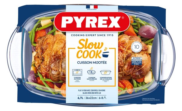 Pyrex Skleněná zapékací mísa s víkem 36x22cm/6,7l