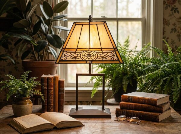 Elegantní stolní Tiffany lampa - 28*20*46 cm E27/ max 1*40W - Clayre & Eef