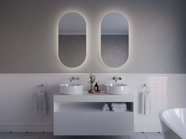 Oválné zrcadlo do koupelny s LED osvětlením A1