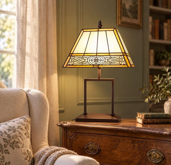 Elegantní stolní Tiffany lampa - 28*20*46 cm E27/ max 1*40W - Clayre & Eef